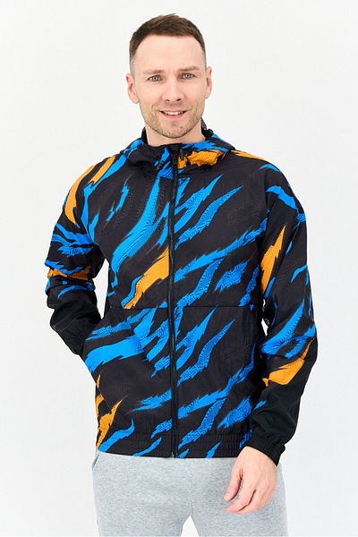 adidas Men Sportswear Fit Outdoor Trvl Tiger Camo Windbreaker, Multicolor