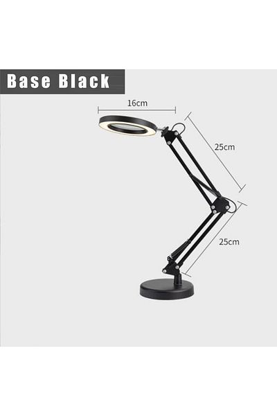 Choice Black with base 5X Magnifying Glass with Light 2-in-1 LED Lighted Magnifier 3 Color Modes Stepless D