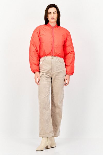 collusion Women Solid Cropped Puffer Jacket, Pink