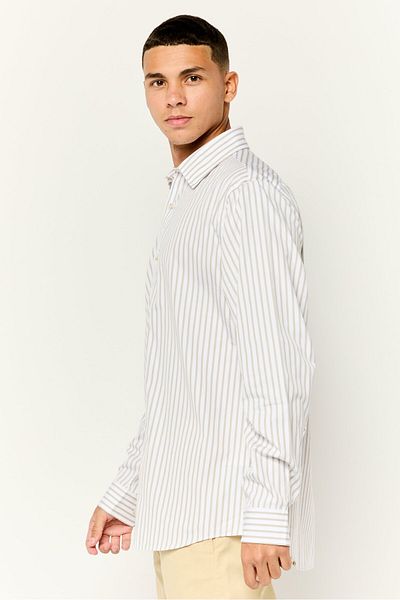 Esprit Men Regular Fit Stripe Casual Shirts, White