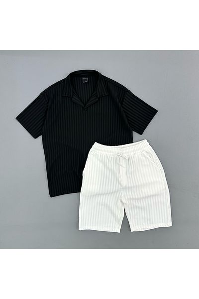 viperkombin Summer 2-Piece Polo T-Shirt and Shorts Ottoman Fabric