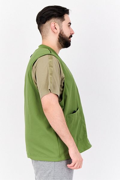 adidas Men Sportswear Fit Sleeveless Running Jacket Vest, Olive