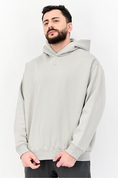 adidas Men Sportswear Fit Long Sleeves Basketball Hoodie, Grey