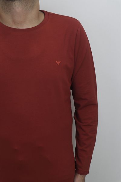 Özhürmet Triko Fistan Store Men's Tile Plain Sports Cut Regular Fit Crew Neck Long Sleeve Body