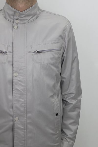 Marco Muratti Fistan Store Men's Stone Judge Collar Classic Cut Comfortable Fit Zipper Snap Fastener Summer Linen Coat