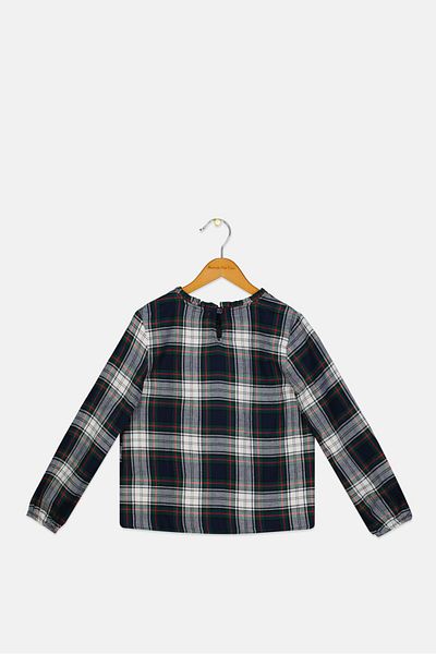 GAP Kids Girl Plaid Long Sleeve Top Multicolor
