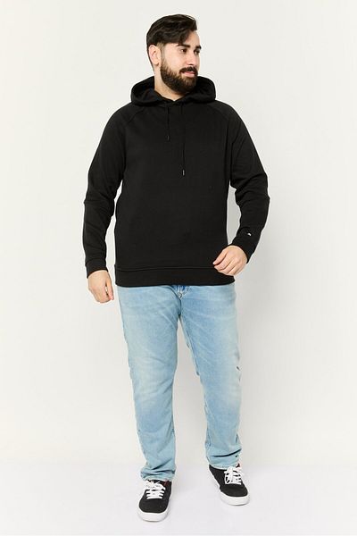 Kenneth Cole Men Hooded Long Sleeve Plain Sweatshirt, Black