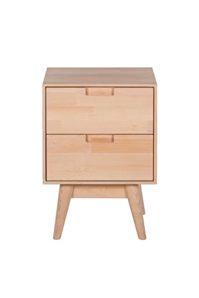 WoodenDecoration01 Nordic Doğal Ahşap Komodin Çift Çekmeceli