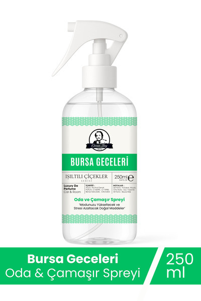Özcan Bey Bursa Geceleri Parfümlü Oda Ve Çamaşır Spreyi Ortam Ve Araba Kokusu...
