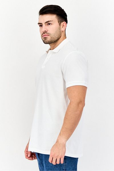 Riders by Lee Men Regular Fit Plain Short Sleeves Polo Shirt, White