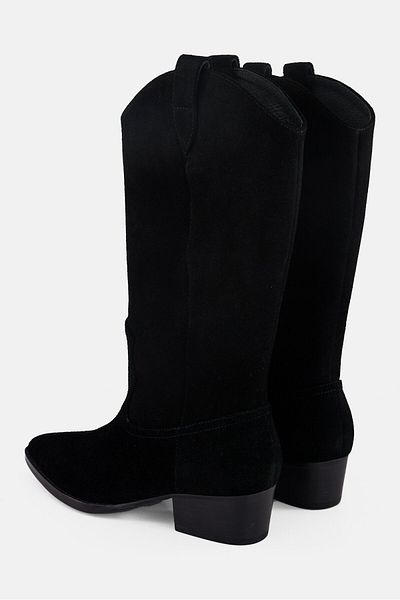 Steve Madden Women Lingos Slip On Calf Length Boots, Black