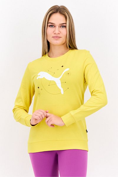 Puma Women Sportswear Fit Long Sleeves Outdoor Sweatshirt, Yellow