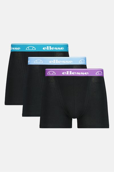 Ellesse شورت رجالي بشعار العلامة التجارية، 3 قطع، أسود