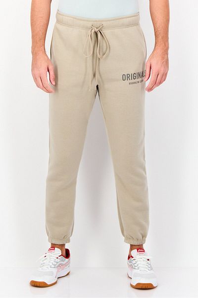 Brooklyn Men Regular Fit Brand Logo Sweatpants, Taupe