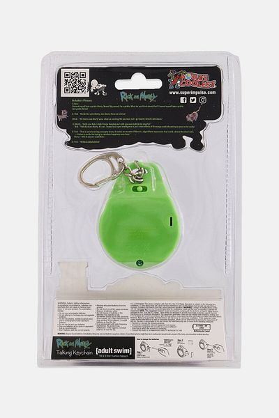 RICK AND MORTY Worlds Coolest Talking Keychain, Green