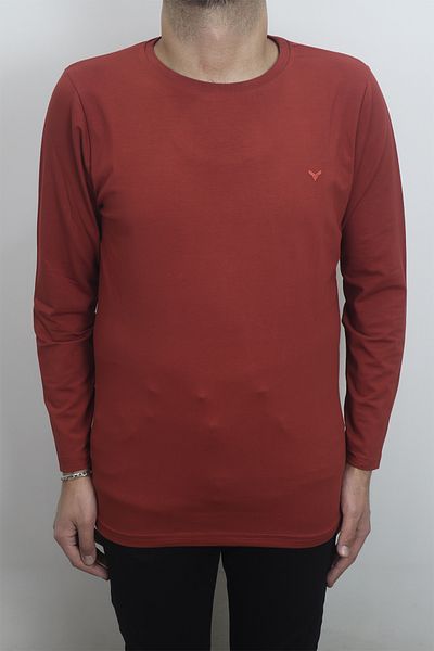 Özhürmet Triko Fistan Store Men's Tile Plain Sports Cut Regular Fit Crew Neck Long Sleeve Body