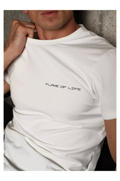 EFFRENATU Tricou unisex cu mânecă scurtă cu gât turnat cu imprimeu Taste of Life