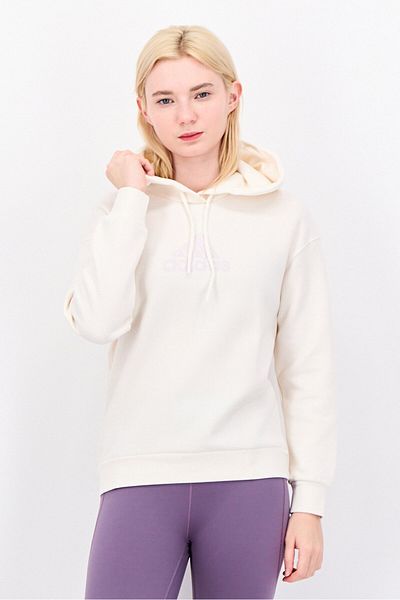 adidas Women Sportswear Fit Long Sleeves Outdoor Sweatshirt, Cream