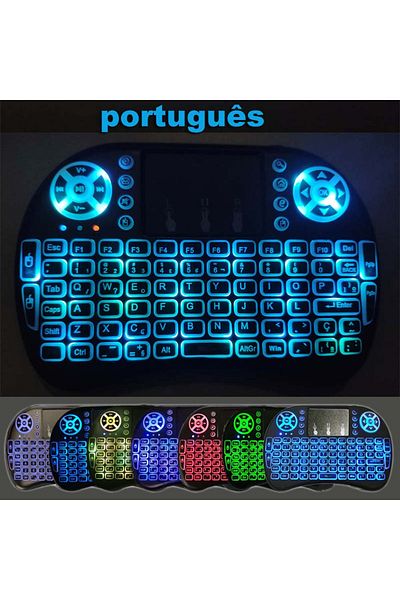 Yitukeji AAA version Portuguese 7 Backlit English Russian French Spanish Portuguese Arabic 2.4G Air Mouse Rem