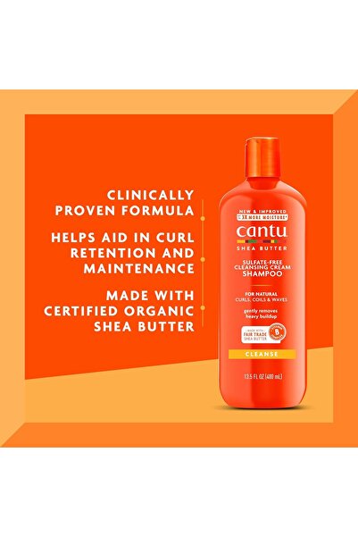 Cantu Cantu Shea Butter Natural Hair Shampoo 400ml – Sulfate-Free, Deep Cleanse & Moisture Balance