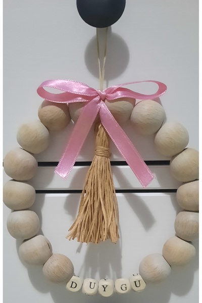 örgüdelisi Children's Room Wooden Beaded Wall Decoration Door Decoration Cabi...