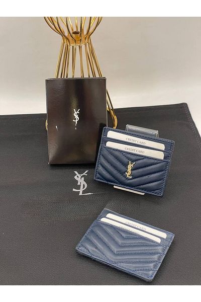 LEAUDER WOMEN Two Card Compartment Card Holder with Gold Tone Metal Accessories