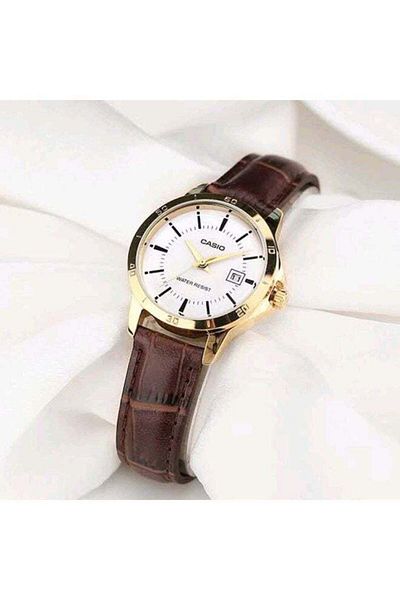 Casio Men's Water Resistant Analog Watch MTP-V004GL-7AUDF - 42 mm - Brown