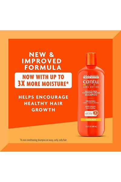 Cantu Cantu Shea Butter Natural Hair Shampoo 400ml – Sulfate-Free, Deep Cleanse & Moisture Balance