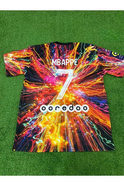 Lion Spor PSG ΠΟΛΥΧΡΩΜΙΚΟ ΕΙΔΙΚΟ ΣΧΕΔΙΟ Mbappe κοντομάνικο μπλουζάκι 7
