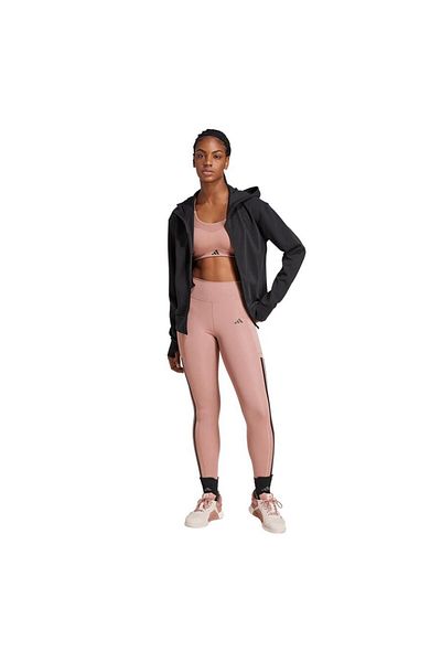 adidas Optime 3 Stripes Full Length Women's Pink Training Tights