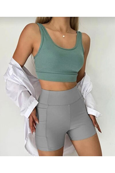 Freya Yeşil Fitilli Spor Büstiyer Crop