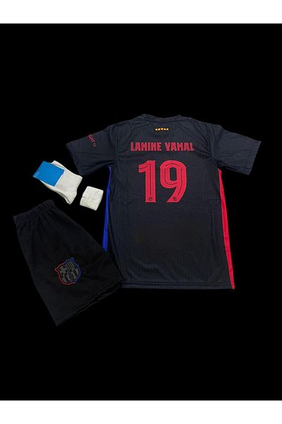 Lion Spor Πλαστικοποιημένο Yamal Barca 24/25 Νέας σεζόν Παιδική φανέλα ποδοσφαίρου Προσαρμοσμένη φανέλα ποδοσφαίρου ΜΑΥΡΟ