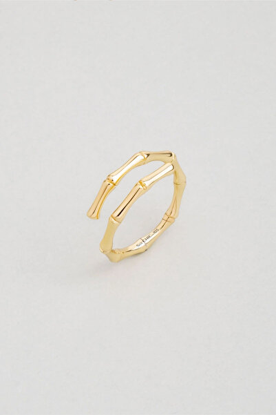 So CHIC... Modern Tasarım 18 Ayar Sarı Altın Kaplama Gümüş Minimal Yüzük