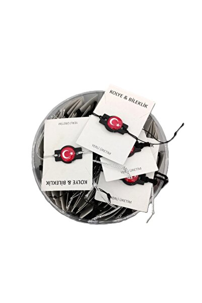 şahane parti Türk Bayraklı Kolye & Bileklik 60 Adet Karne Hediyesi