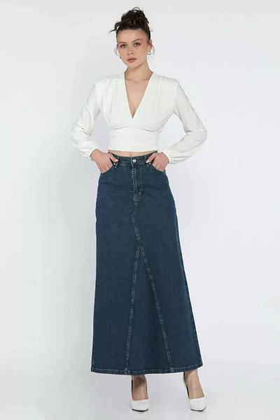 TANISA Fusta lungă din denim Zalando Lycra TNS-4427
