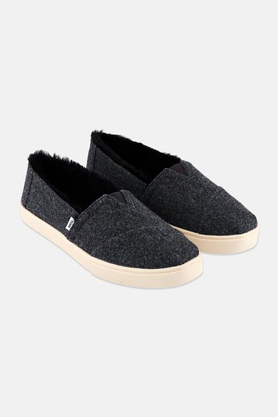 Toms Women Alpargata Cupsole Faux Fur Slip On Shoes, Grey
