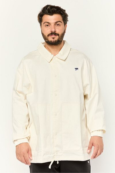 Puma Men Sportswear Fit Long Sleeve Outdoor Jacket, Ivory