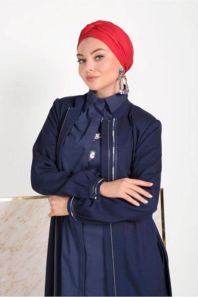 Alvina 10183 Μοντέλο με κέντημα και διακόσμηση περσίδων με φερμουάρ