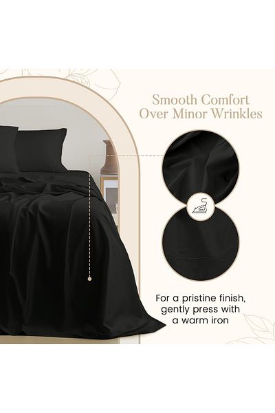 fulina 4 Piece Luxury Bed Sheet Set,Super Soft Microfiber,Shrinkage Fade Resistant,for Queen Mattress