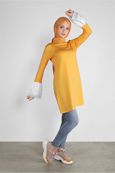 Alvina Slim Knitting Tunic with Volan 41072