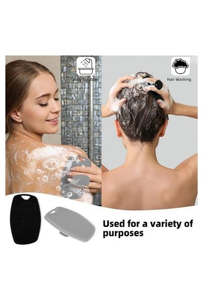 Choice Gray 1pc Soft Silicone Exfoliating Brush Cleanser Manual Body Cleansing Scrubber Shower Gentle Massa