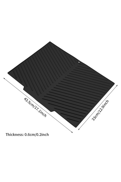 Choice1 L black 1PC heat insulation mat table silicone drain mat non-slip thi...