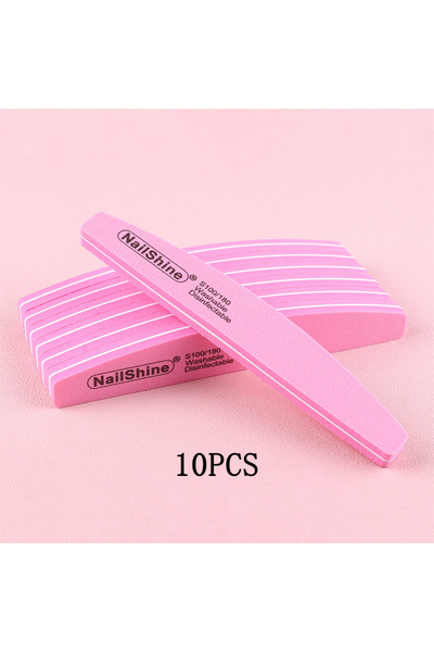 Choice 10 قطع وردية اللون، 5 قطع/10 قطع من إسفنجة أظافر، ورق صنفرة مزدوج الجو...