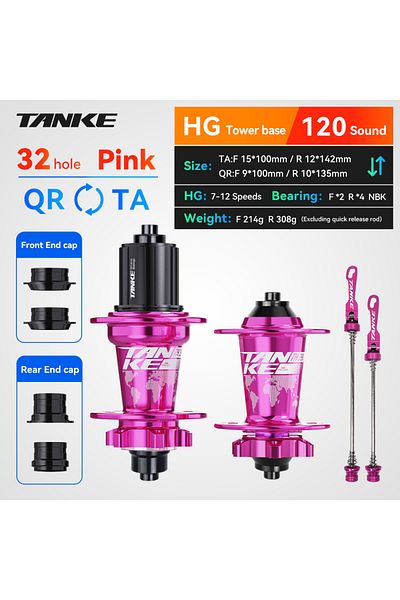 TANKE 32h Pink Ta-qr 120 Click Hub 6 Bearing Mtb Hub Front Rear 28 32 36 Holes Disc Brake Mountain B