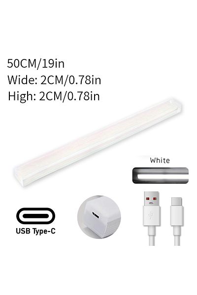 Choice White 50cm 10cm LED Motion Sensor Light Night Light USB Under Cabinet Light For Kitchen Cabinet Bedr
