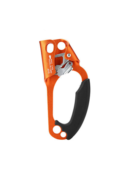 Choice مشبك تسلق يدوي برتقالي اللون، مشبك تسلق يدوي يمين، مشبك مقبض حبل لـ 8 مم-