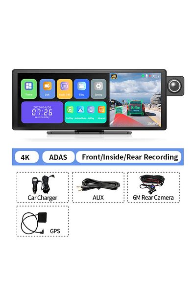 Choice No Tf Card Adas Full Set 11.3" Imagebon H50 Dash Cam 4k Adas Wireless Carplay & Android Auto 3 Chan