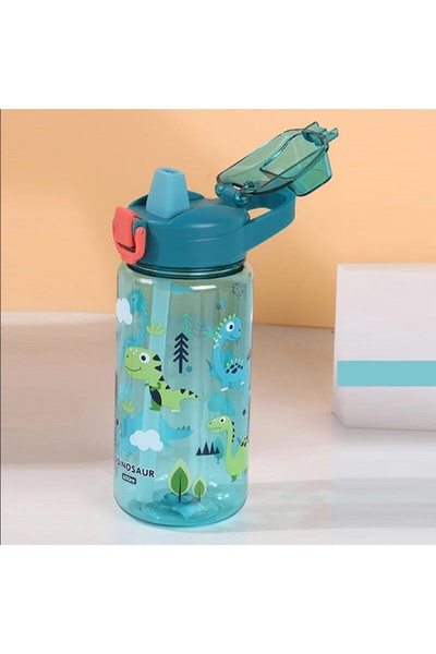 choice2 0.6L Green 600ml Cartoon Animal Water Bottle Portable Safety Lock Cut...
