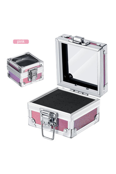 Choice حامل مثقاب أظافر احترافي مكون من 25 فتحة باللون الوردي - صندوق تخزين ع...