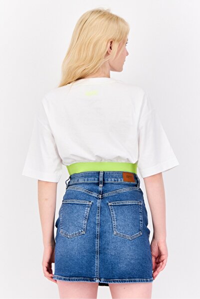 Esprit Women Crew Neck Graphic Print Blouse, White